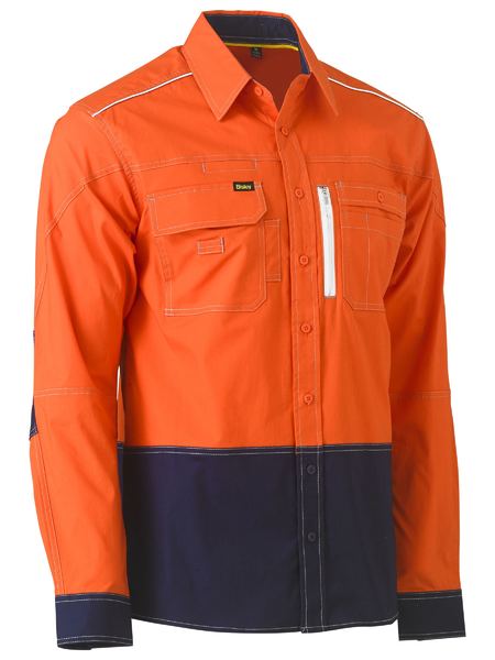 CHEMISE DE SECURITE BS6177 - ORANGE-BLEU